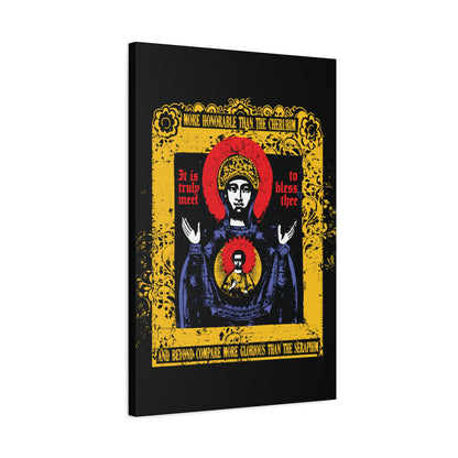 It is Truly Meet To Bless Thee Iconographic | Axion Estin Hymn to the Mother of God Theotokos | Orthodox Christian Canvas Art