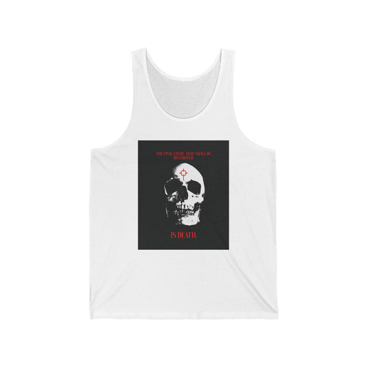 The Final Enemy That Shall Be Destroyed (1 Cor 15:26) | Skull in Crosshairs | Orthodox Christian Jersey Tank Top / Sleeveless Shirt