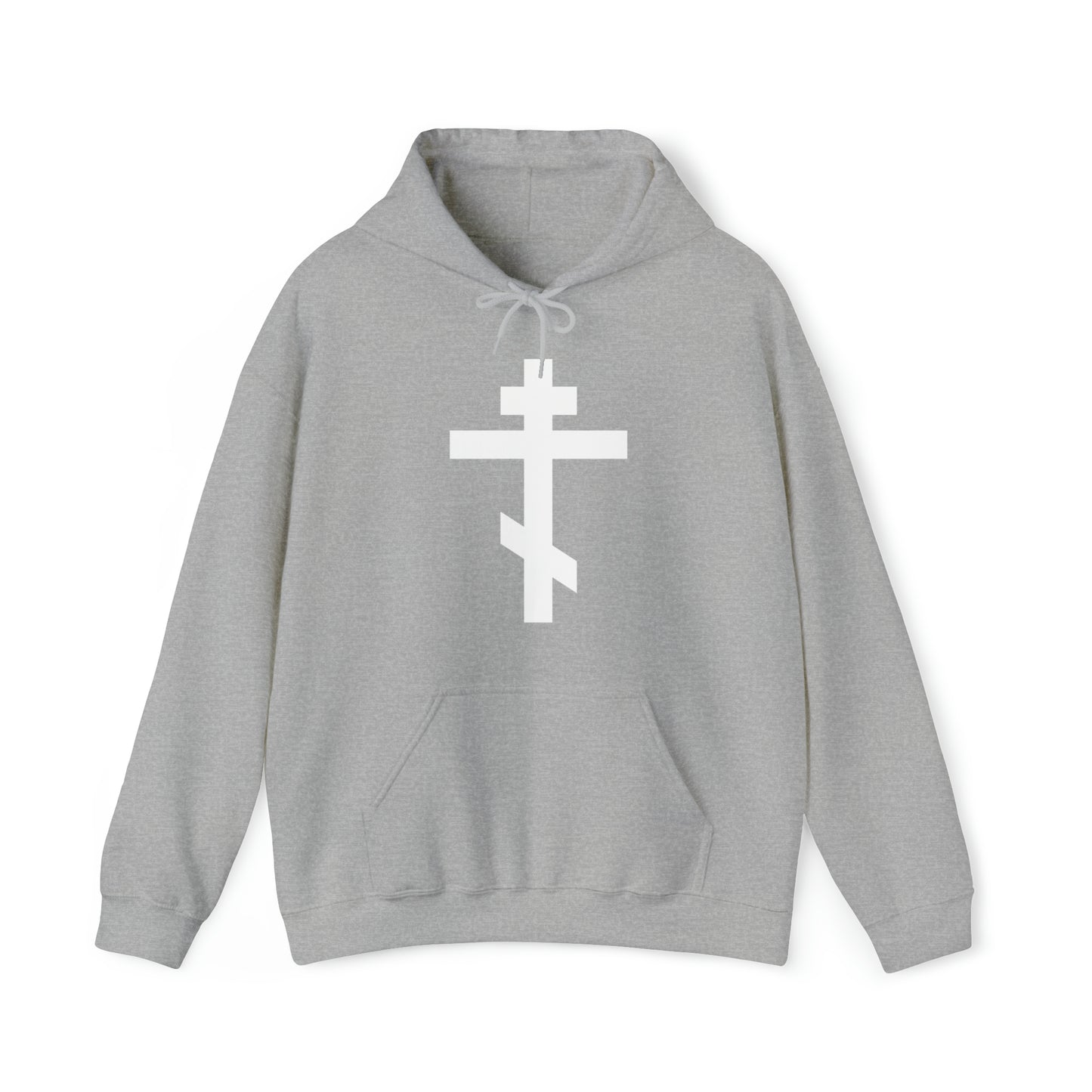 Simple Orthodox Cross (White) No. 1 | Orthodox Christian Hoodie / Hooded Sweatshirt