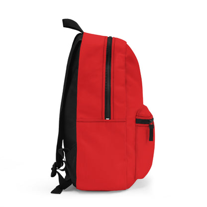 A Black Orthodox Cross on a red background backpack—inscribed with "May I never boast, except in the cross of our Lord Jesus Christ" (Gal 6:14)—is perfect for carrying your Commentary on Galatians or Matins Hymn book.