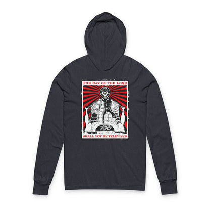 The Day of the Lord Shall Not Be Televised | Jesus Christ Enthroned Iconographic | Second Coming | Revelation | Orthodox Long Sleeve Hooded Shirt