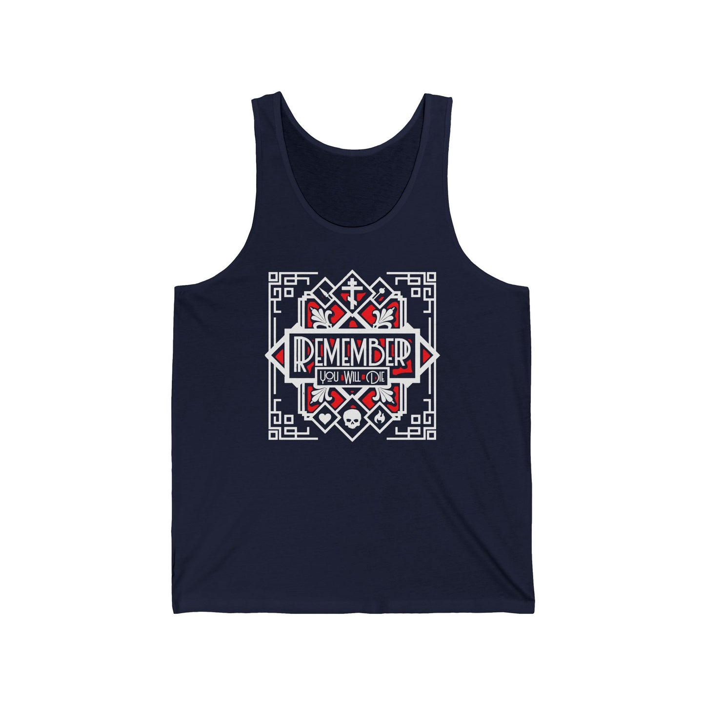 Remember You Will Die: Art Deco Design No.3 | Orthodox Christian Jersey Tank Top / Sleeveless Shirt