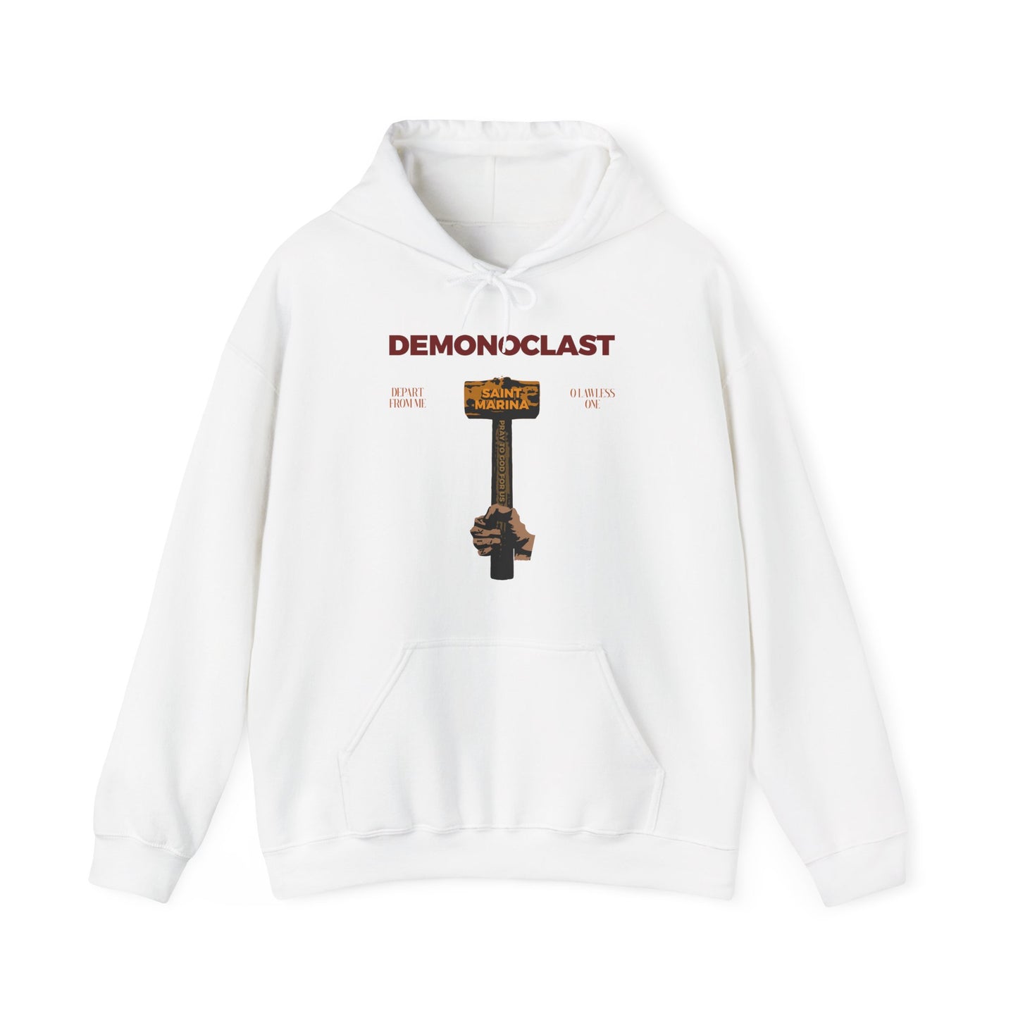 Demonoclast | St. Marina's Hammer | NIKA Fist | Christ Conquers | Demon Smasher | Unseen Warfare | Christian Martyrdom | Orthodox Hoodie