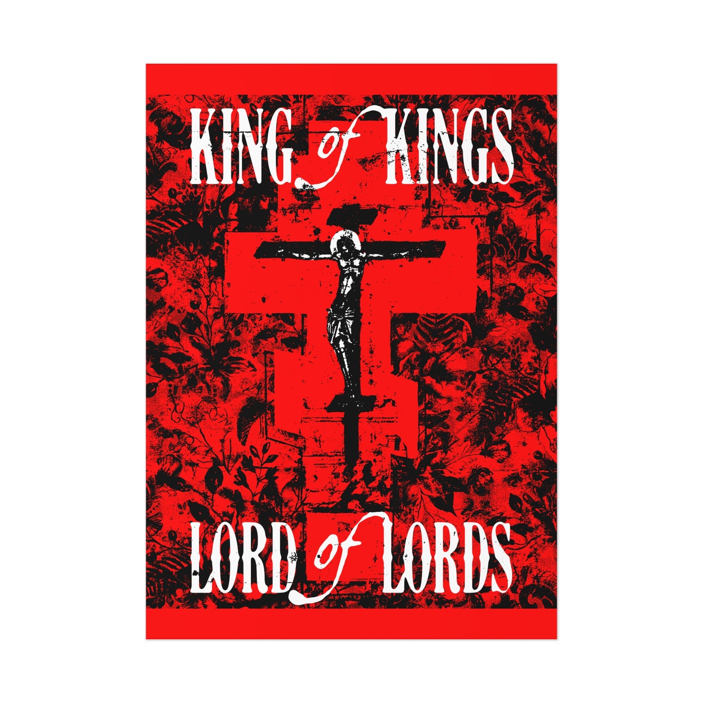King of Kings, Lord of Lords (Jesus Christ Crucifix IconoGraphic) No. 1 | Orthodox Christian Art Poster