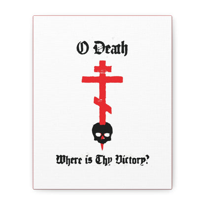 O Death Where is Thy Victory? 1 Cor 15:55 | Cross Stabbing Skull | Spraypaint Aesthetic | Orthodox Christian Canvas Art
