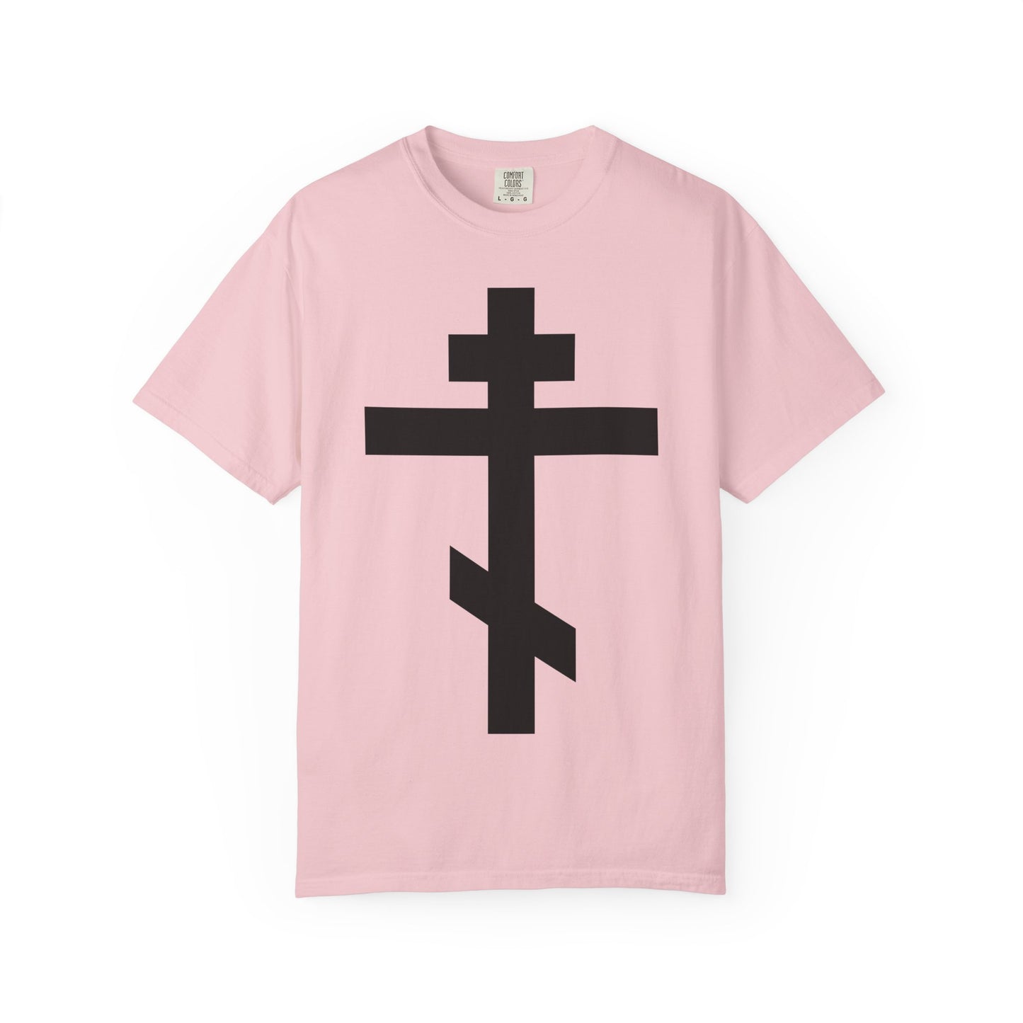 Large Black Orthodox Cross | He bore our sins on the cross so that we might die to sin & live to righteousness | Heavyweight Cotton Unisex Tee