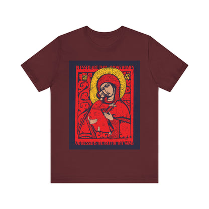 Vladimir Theotokos Icon (Blessed Art Thou Among Women) No. 1 | Orthodox Christian T-Shirt