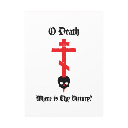 O Death Where is Thy Victory? 1 Cor 15:55 | Cross Stabbing Skull | Spraypaint Aesthetic | Orthodox Christian Canvas Art