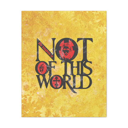 My Kingdom is Not of This World (John 18:36) | Bold Red, Yellow & Black Textured Design with Icon Motifs | Orthodox Christian Canvas Art