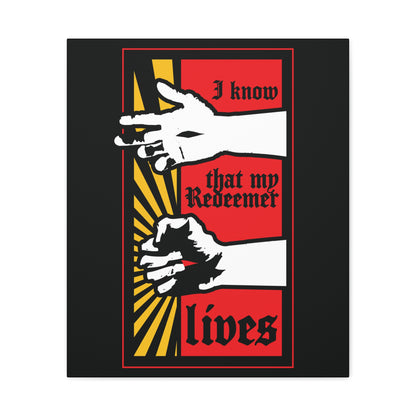 I Know That My Redeemer Lives (Job 19:25) | Comic Book Style Design | Resurrected Jesus Fist with Divine Power | Orthodox Christian Wall Art