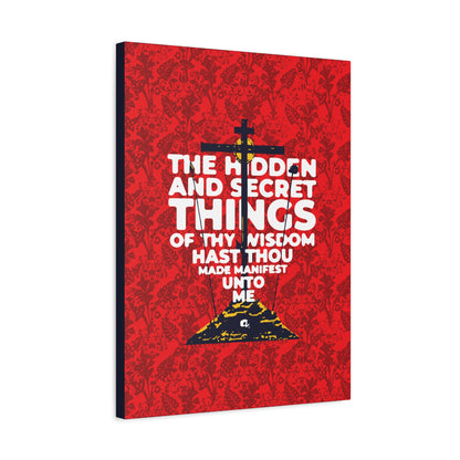 The Hidden and Secret Things of Thy Wisdom (Psalm 50/51) | Golgotha Cross | Skull of Adam | Orthodox Christian Canvas Art