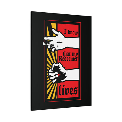 I Know That My Redeemer Lives (Job 19:25) | Comic Book Style Design | Resurrected Jesus Fist with Divine Power | Orthodox Christian Wall Art