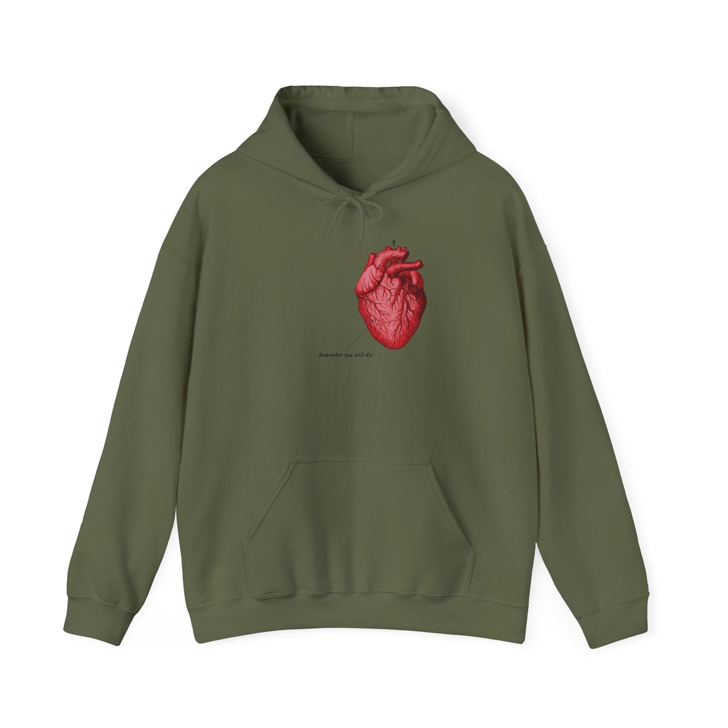 Remember You Will Die | Retro Medical Textbook Heart | Orthodox Cross | Memento Mori | It's Later Than You Think | Orthodox Christian Hoodie