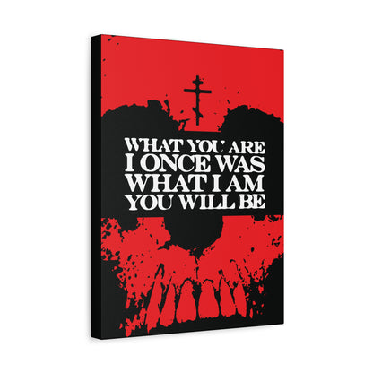 What You Are, I Once Was. What I Am, You Will Be | Memento Mori | Red Skull Remembrance of Death | Orthodox Christian Canvas Art