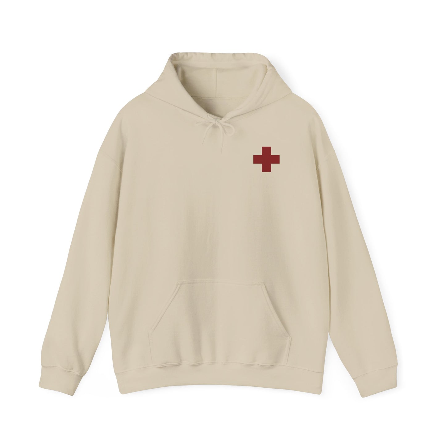 St George Slaying the Dragon | Cross on Front Left Breast | Death to the Passions | Ascetic Orthodox Christianity | Double-Sided Unisex Hoodie