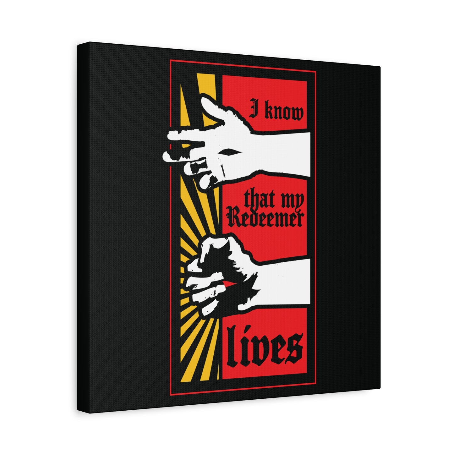 I Know That My Redeemer Lives (Job 19:25) | Comic Book Style Design | Resurrected Jesus Fist with Divine Power | Orthodox Christian Wall Art