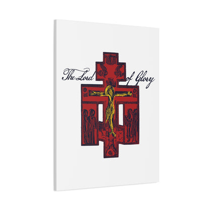 The Lord of Glory | Russian Golgotha Crucifix IconoGraphic (White BG) | 1 Corinthians 2:8 | Orthodox Christian Canvas Art