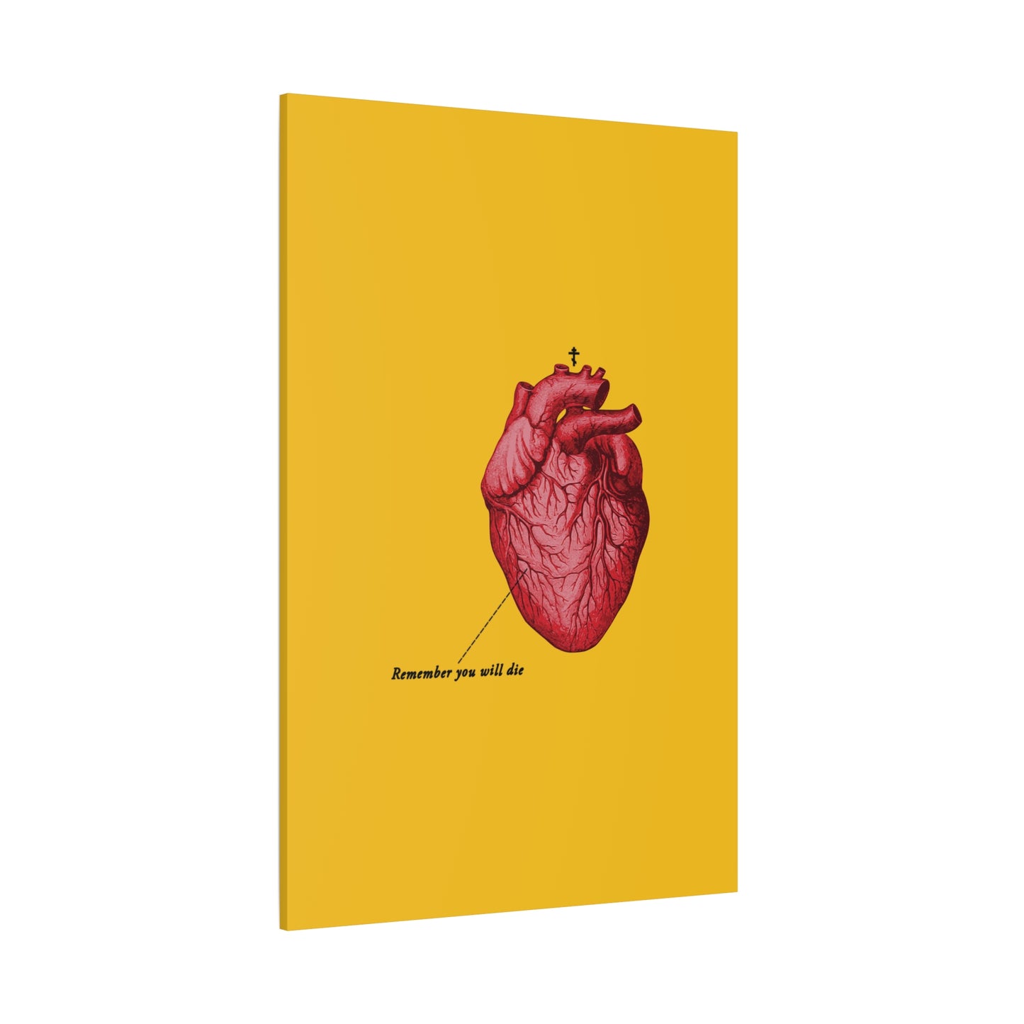 Remember You Will Die Retro Medical Textbook Heart Design | Orthodox Christian Canvas Art