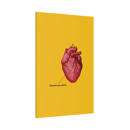 Remember You Will Die Retro Medical Textbook Heart Design | Orthodox Christian Canvas Art