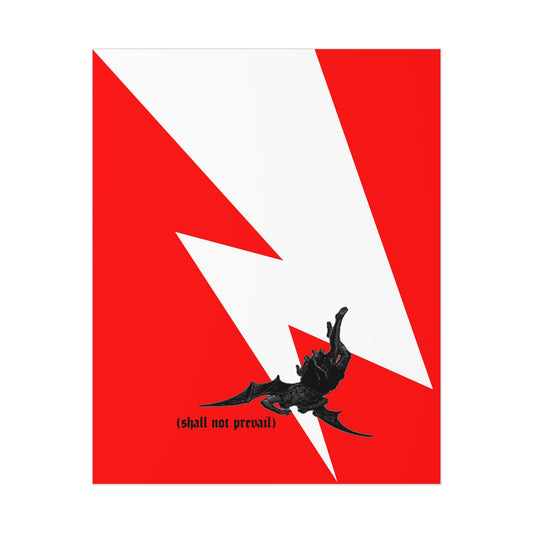 Shall Not Prevail | Satan Fell from Heaven Like Lightning (Luke 10:18) | Minimalist Design | Orthodox Christian Art Poster