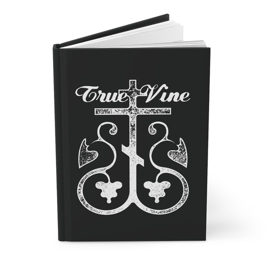 I Am the True Vine (John 15, Ezekiel 15) | Orthodox Cross with Grape Vine | Photocopy Effect | Orthodox Christian Hardcover Journal