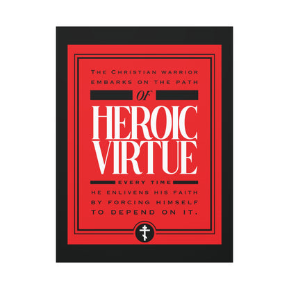 Christian Warrior | Path of Heroic Virtue wall art, featuring bold red and black design and a Philippians 4:13 quote to inspire faith, ascetic ethos, and courage in every believer.