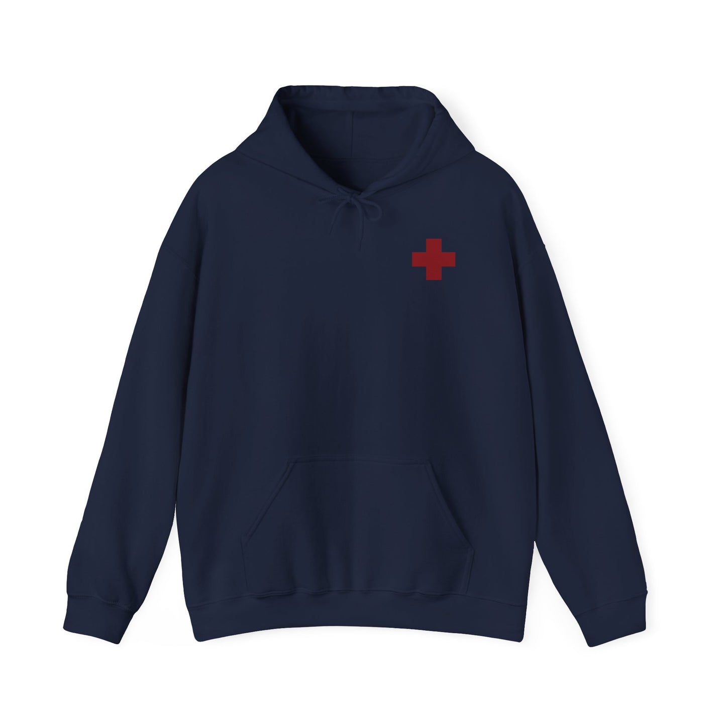 St George Slaying the Dragon | Cross on Front Left Breast | Death to the Passions | Ascetic Orthodox Christianity | Double-Sided Unisex Hoodie