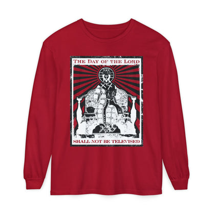 The Day of the Lord Shall Not Be Televised | Jesus Christ Enthroned Iconographic | Second Coming | Revelation | Orthodox Christian Long Sleeve Shirt