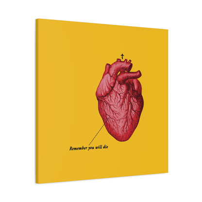 Remember You Will Die Retro Medical Textbook Heart Design | Orthodox Christian Canvas Art