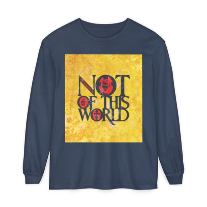 My Kingdom is Not of This World (John 18:36) | Bold Red, Yellow & Black Textured Design with Icon Motifs | Orthodox Christian Long Sleeve Shirt