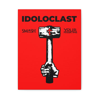 Idoloclast Idol-Smasher | Jesus NIKA Fist w/ Sledgehammer on Red Background | Smash Your Passions | Orthodox Christian Canvas Art