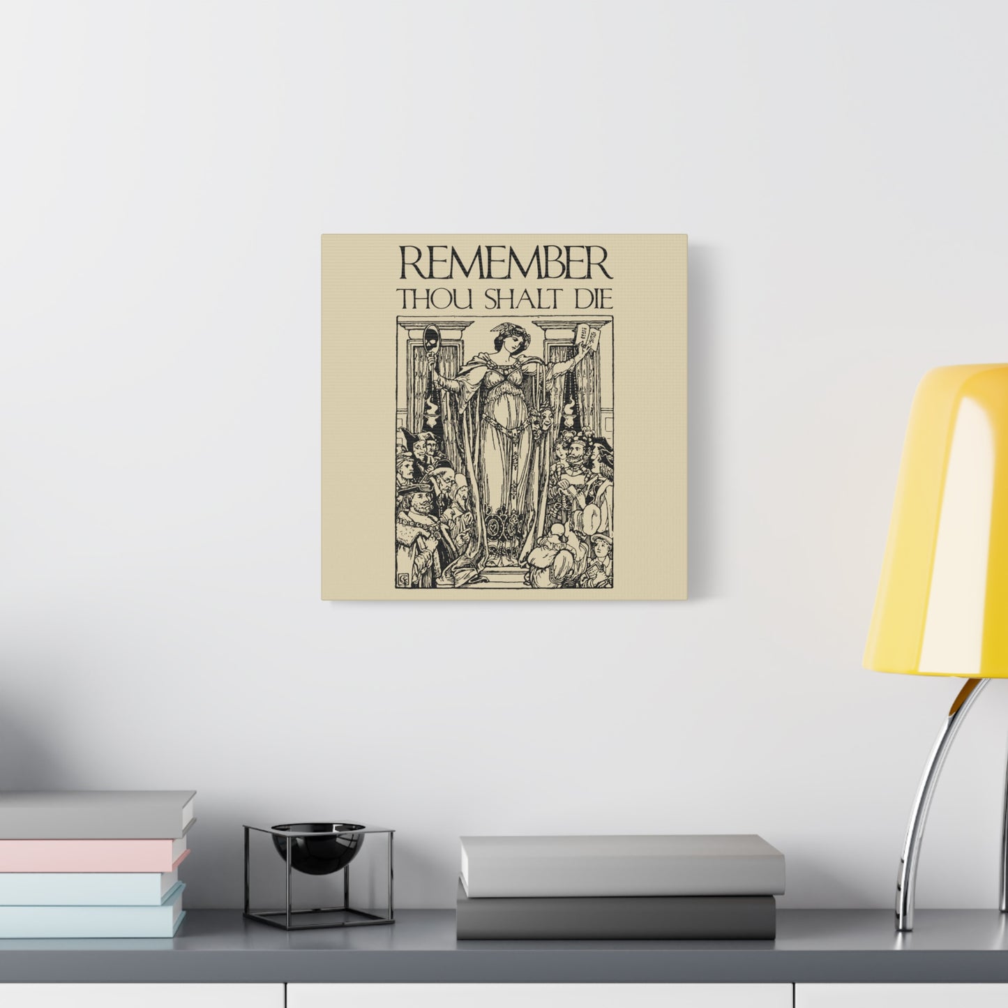 Remember You Will Die Shakespearean Design | Memento Mori | Classic Woodcut Illustration Aesthetic | Christian Wall Art