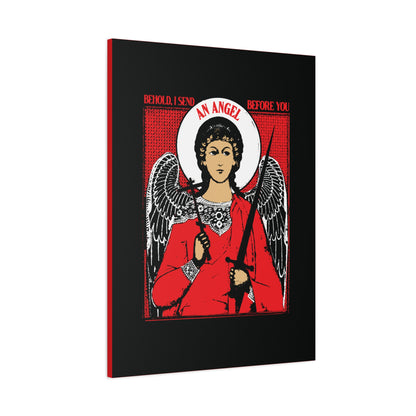 Behold I Send an Angel Before You (Ex 23:20) | Guardian Angel With Cross & Sword IconoGraphic | Orthodox Christian Canvas Art