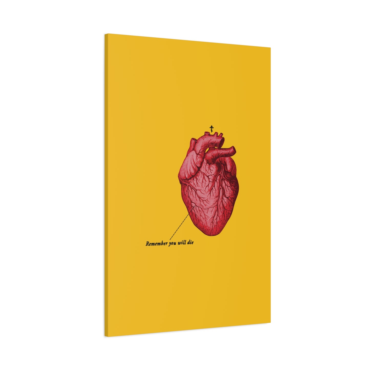 Remember You Will Die Retro Medical Textbook Heart Design | Orthodox Christian Canvas Art