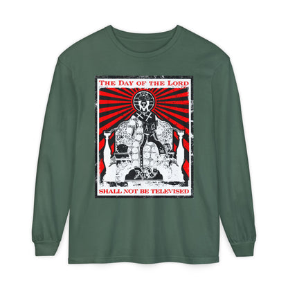 The Day of the Lord Shall Not Be Televised | Jesus Christ Enthroned Iconographic | Second Coming | Revelation | Orthodox Christian Long Sleeve Shirt