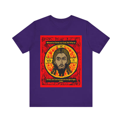 Made Without Hands (Mandylion/Image of Edessa) | Jesus Christ Orthodox Icon Graphic Design | Red Black & Yellow | Orthodox Christian T-Shirt