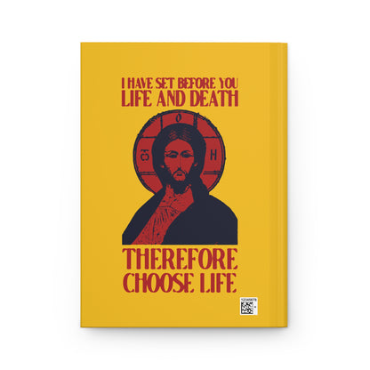 I Have Set Before You Life and Death (Deut. 30:11-20) Yellow Design No. 1 | Orthodox Christian Accessory | Hardcover Journal