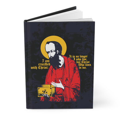 St Paul Holding Gospel Iconographic | I am crucified with Christ (Galatians 2:20) | Orthodox Christian Hardcover Journal