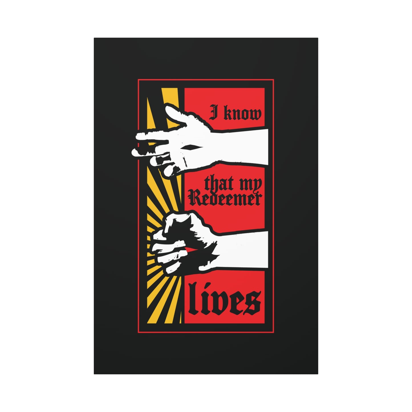 I Know That My Redeemer Lives (Job 19:25) | Comic Book Style Design | Resurrected Jesus Fist with Divine Power | Orthodox Christian Wall Art