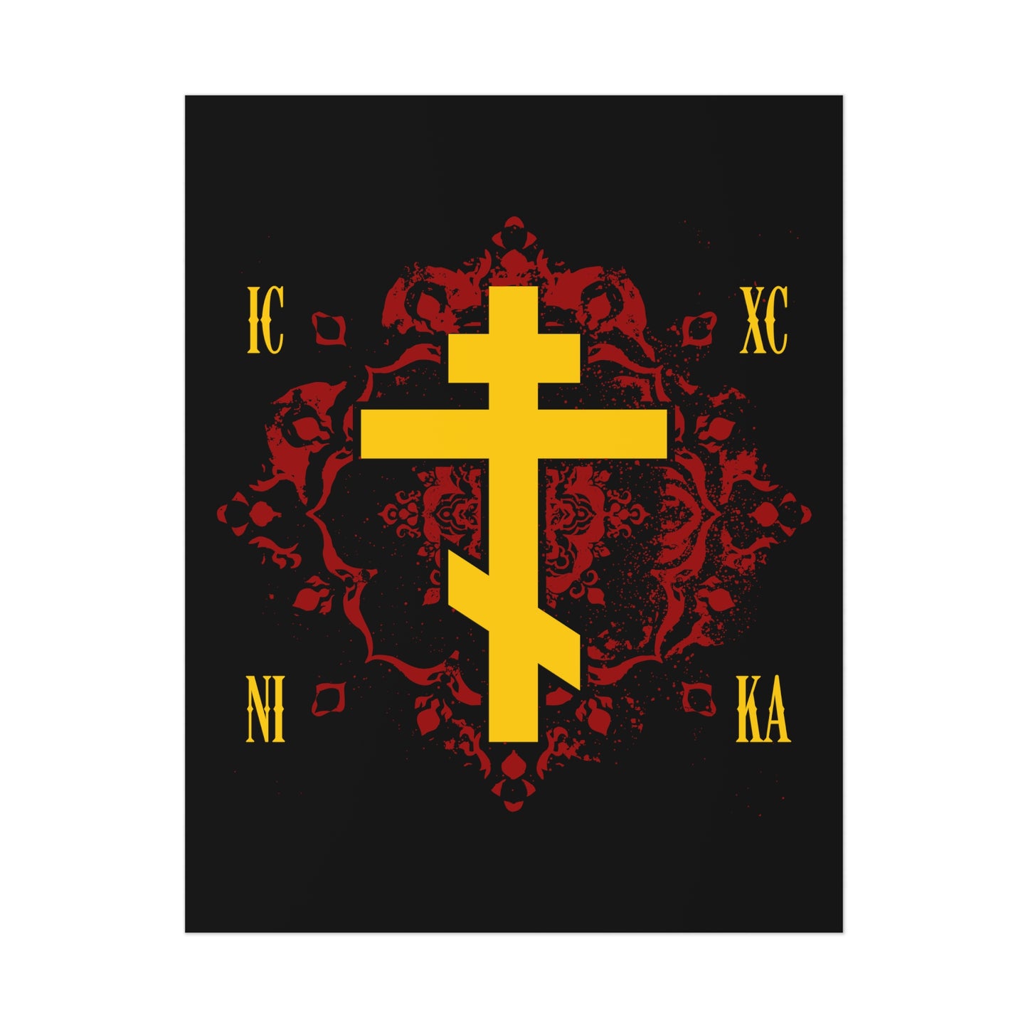 Art Cross: Ætheric Rose Window Cross Design No. 17 | Orthodox Christian Art Poster