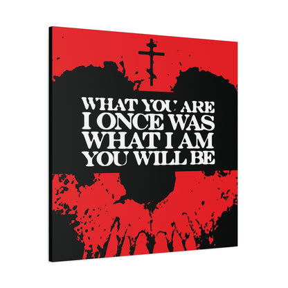 What You Are, I Once Was. What I Am, You Will Be | Memento Mori | Red Skull Remembrance of Death | Orthodox Christian Canvas Art