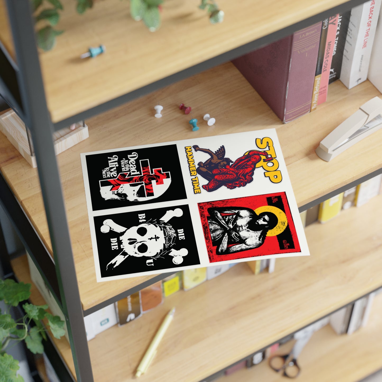 Random Mix No. 1 4x4 Sticker Sheet | Jesus Christ Iconographic | Dead to This World | St Marina | Die Before You Die | Orthodox Stickers