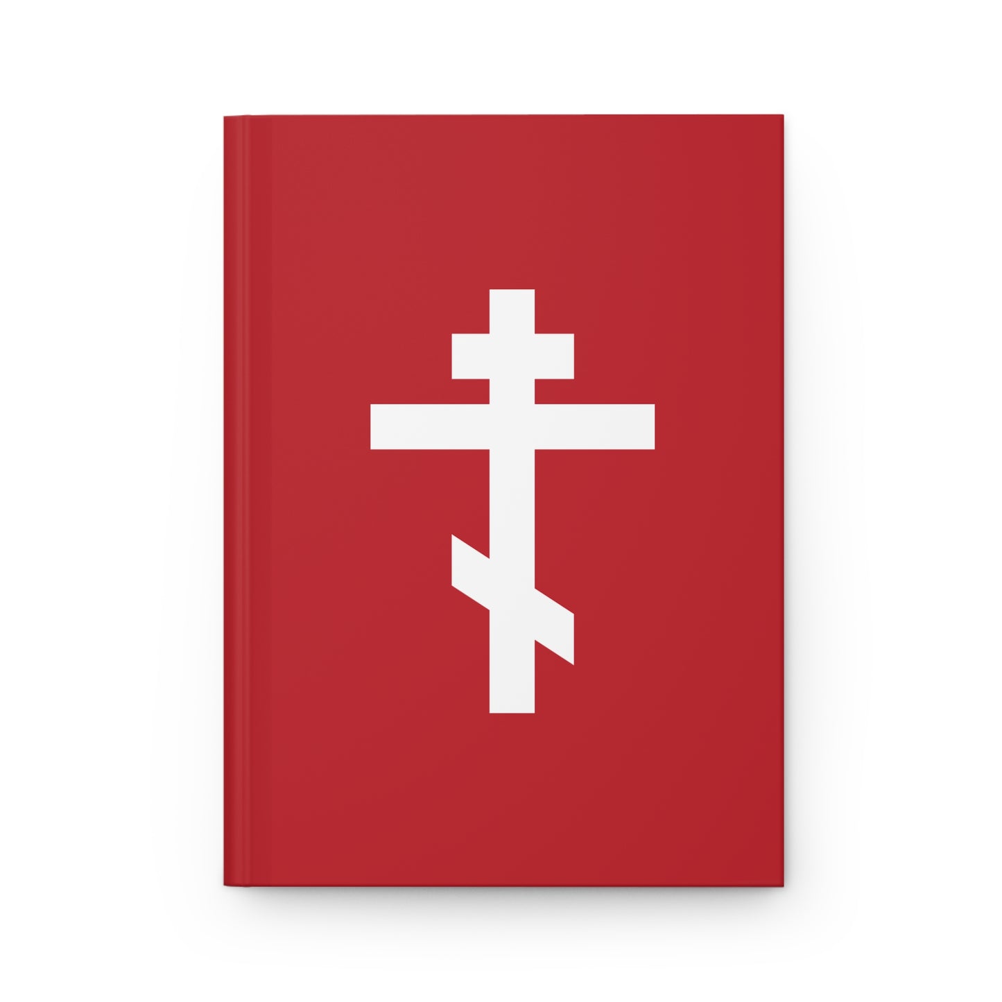 White Orthodox Cross on Red Background | Rejoice! O life-giving Cross, the fair Paradise of the Church | Christian Hardcover Journal