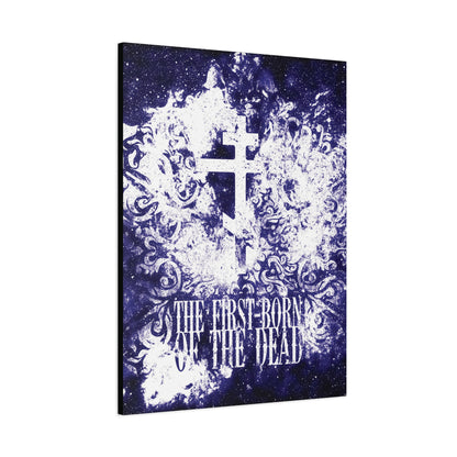 The First-Born of the Dead | Glowing White & Blue Textured Cosmic Orthodox Cross | Resurrection & Apocalypse | Christian Canvas Art