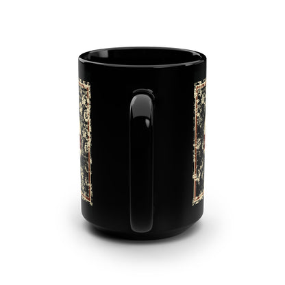 The Last Enemy That Shall Be Destroyed is Death (1 Cor 15:26) | Earthtone Skull and Floral Design | Resurrection | Orthodox Christian 15oz Black Mug