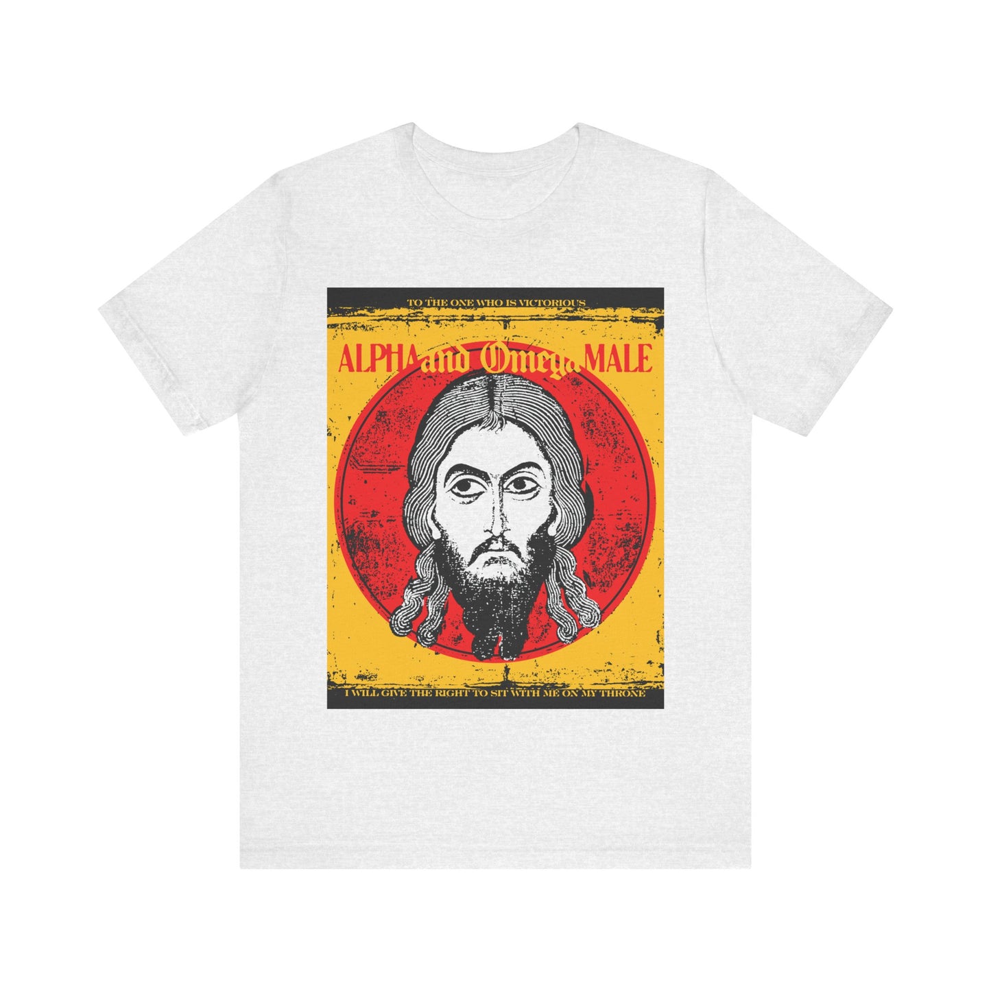 Alpha and Omega Male (Jesus Christ Image of Edessa IkonoGraphic) No. 1 | Orthodox Christian T-Shirt