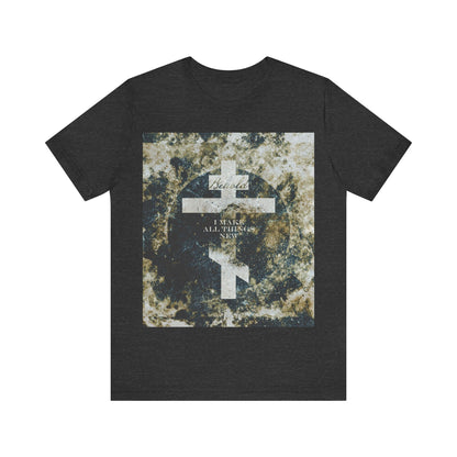 Behold, I Make All Things New | Revelation 21:5 | Cosmic Textured Orthodox Cross | Parousia | Orthodox Christian T-Shirt