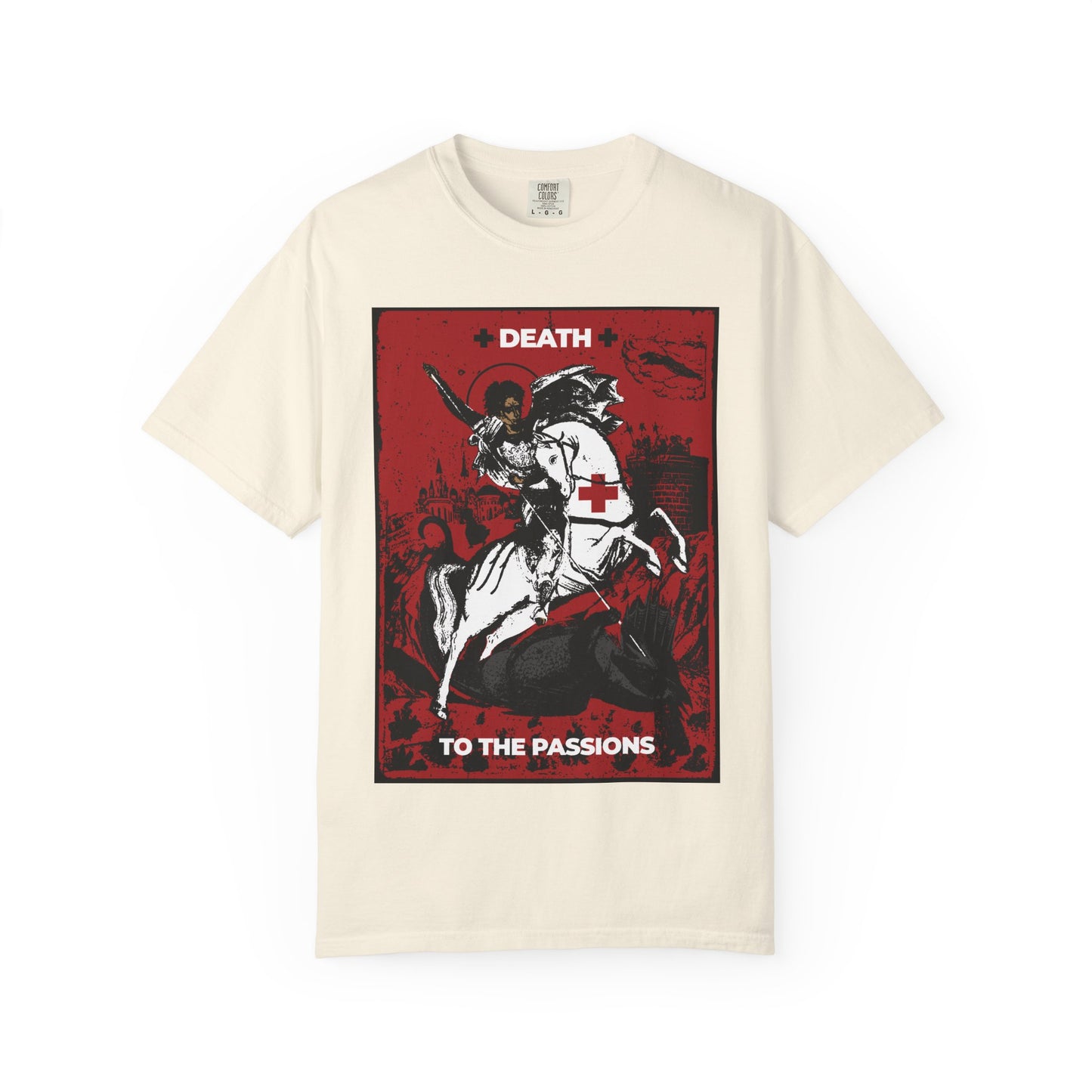 St George Slaying the Dragon | Death to the Passions | Unseen Warfare | Ascetic Orthodox Christianity | Heavyweight Cotton Unisex T-Shirt