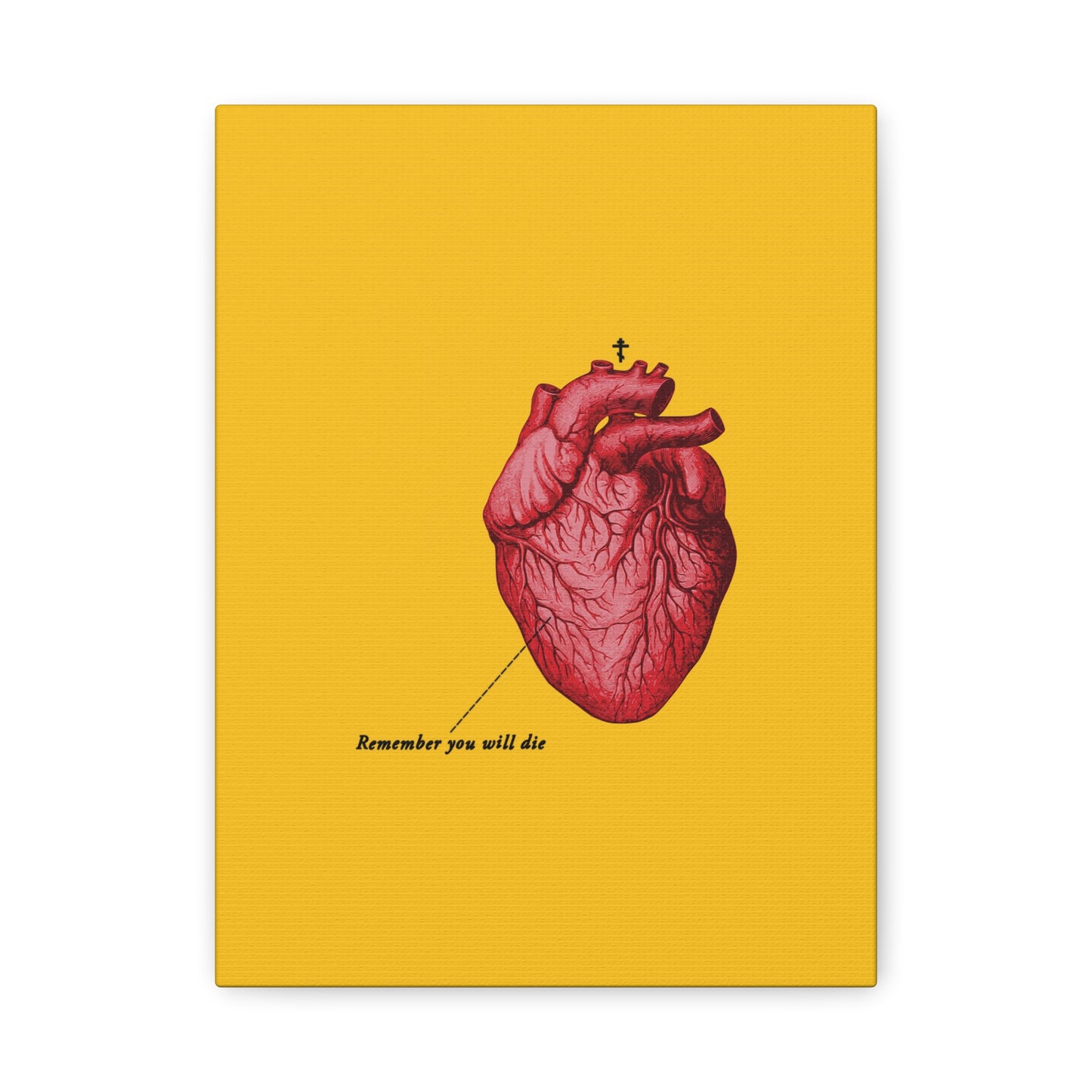 Remember You Will Die Retro Medical Textbook Heart Design | Orthodox Christian Canvas Art