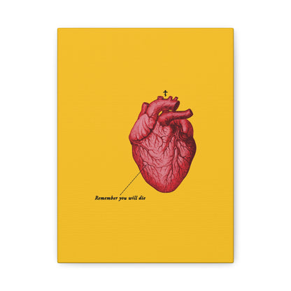 Remember You Will Die Retro Medical Textbook Heart Design | Orthodox Christian Canvas Art